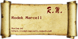 Rodek Marcell névjegykártya
